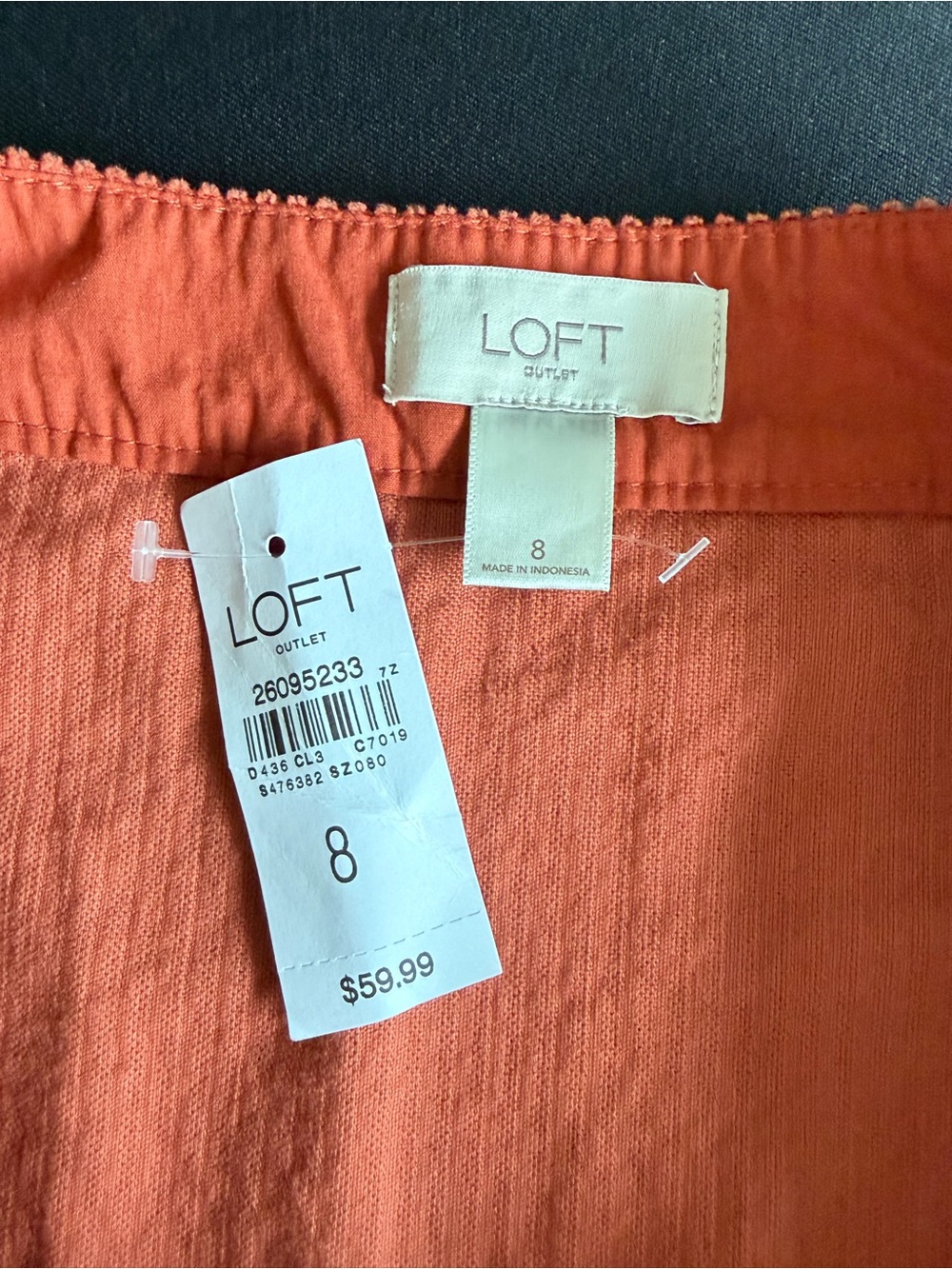 LOFT Rust Corduroy Button-Front Midi Skirt - Picture 6 of 6